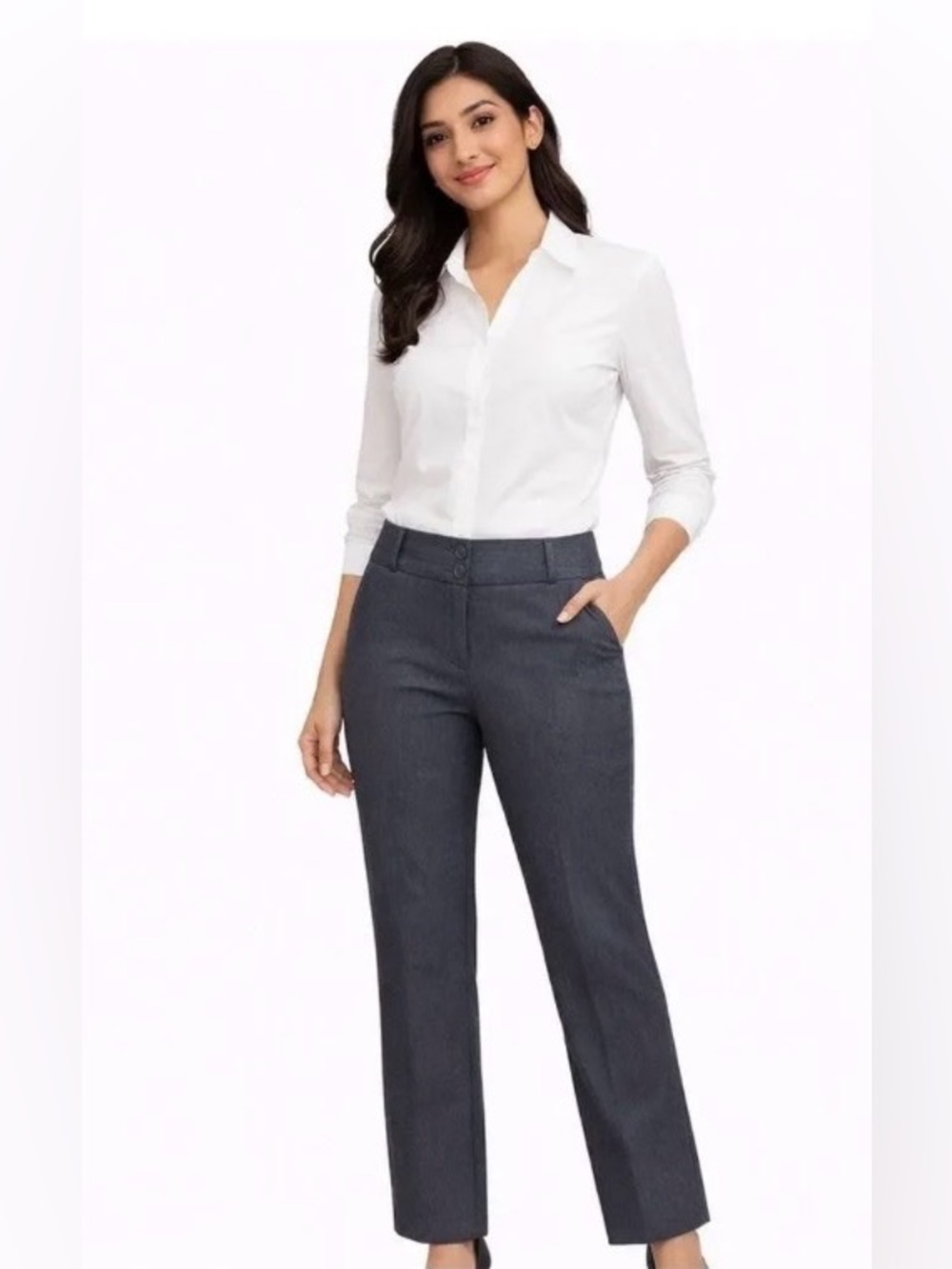 The Limited Exact Stretch Straight Leg Pants Gray Work Career Size 4